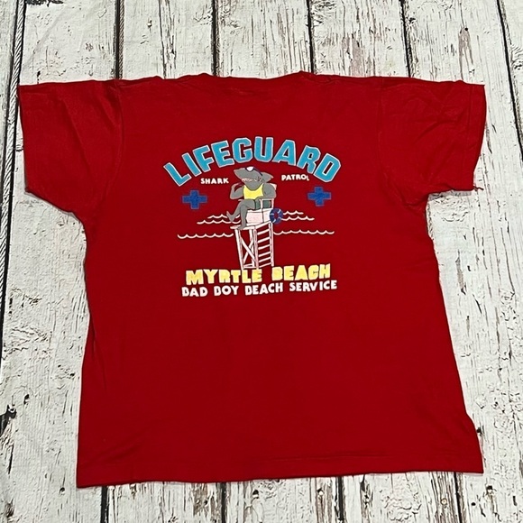 Vintage 1980s Myrtle Beach Lifeguard Beach Summer 80s Destination tee tshirt - Picture 2 of 6